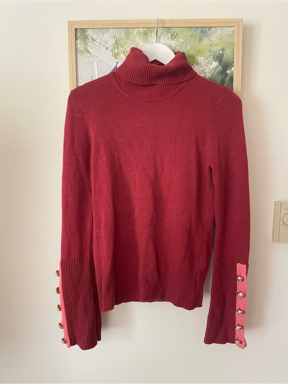 Ramy Brook Brianna Turtleneck Sweater with Buttons Size Small